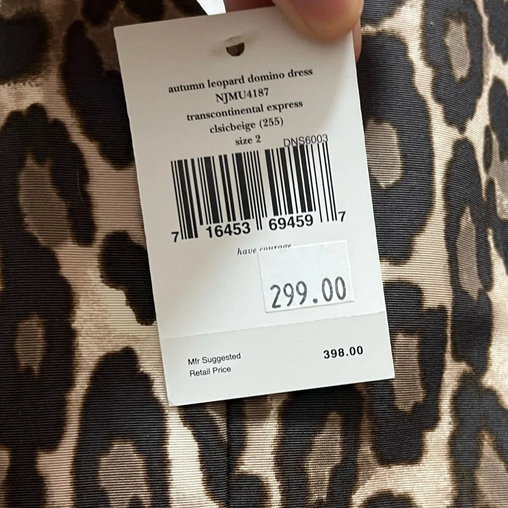 kate spade Leopard Print Mini Dress in Brown & Cream NWT